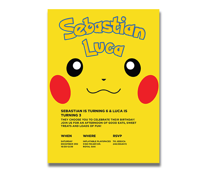 Pokemon Birthday Invitation